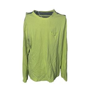 Nice Men Lululemon Yellow Gray Striped Biking Performance Shirt Mens size Large